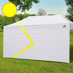 Eurmax USA Instant Canopy SunWall Camping Tent Tarp Shelter 10x20 Canopy Wall Sidewall Canopy Tent Sidewalls for Pop Up Canopy Tent,1 Pack Sidewall Only(Khaki)