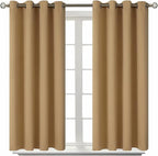 BGment Blackout Curtains for Living Room - Grommet Thermal Insulated Room Darkening Curtains for Bedroom, 2 Panels of 52 x 45 Inch, Khaki