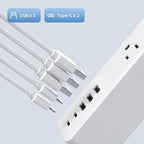 Surge Protector Power Strip, 9 Widely Spaced Outlets, 3 USB A & 2 USB C Ports, 5ft Flat Plug Long Extension Cord for Travel Home Office Entertainment, White