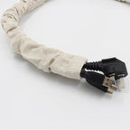 Fabric Cord Cover, 2 Pcs 6 Feet and 2 Pcs 4 Feet Chain Cable Sleeve, Chandelier Lighting Wire Cord Cover for Lamps Light Fixtures Lighting Wires Cable Management, Pleat Effect