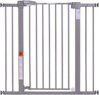 BABELIO 36" Tall Baby Gate, 26-40" Wide Auto Close Pet Gate, PressGuard C5 Pressure Mounted Metal Dog Gate, Easy-Install No Drilling, No Tools Needed, with Wall Protectors and Extension Kits, Gray