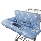 Shopping Cart Cover for Baby boy Girl, Non-Slip Design Cart Covers for Babies, Infant Cotton High Chair Cover, Machine Washable, Toddler Grocery Cover (Navy Deer)