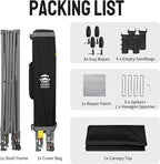 CROWN SHADES Adjustable Height on The Fly, 10x10 Pop Up Canopy - Beach Tent with One Push Setup - Easy Outdoor Sun Shade for Events, Parties, Camping - Outside Shade with STO-N-Go Bag, Black