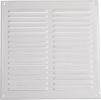 Vent Systems 10 x 10 Inch (Inner) White Vent Cover - Square Metal HVAC Return Air Grille with Mesh Screen - Register Wall Vent Duct Grill - Outdoor, Indoor, Crawlspace - Exhaust Ventilation Grill