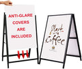 YDisplay A Frame Sidewalk Sign 24x36 inches Sandwich Board Signs Outdoor Heavy Duty Double-Sided,including 2 Anti-Glare Covers & Corrugated Boards for Business Indoor Outdoor,Black