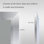 Amorho 48x32 Inch Bathroom Mirror Silver, Thick Metal Framed Wall Mirrors for Over Sink, Brushed Nickel Mirror Perfect for Bedroom, Living Room, Entryway, Rectangle (Horizontal/Vertical).
