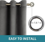 BGment Blackout Curtains 54 Inch Length 2 Panels Set, Dark Grey Room Darkening Curtains Black Out Thermal Grommet Curtains for Bedroom, 2 Panels, Each 46 x 54 Inch, Dark Grey