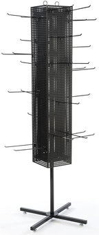 Floor Pegboard Spinner Rack, Magnetic, 68"H (Black Steel)