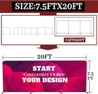 Custom Tension Fabric Display Backdrop Trade Show Backdrop Banner Stand for Weddings, Events, Booth (Double Sided Print 7.5x20 Ft)