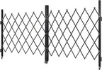 VEVOR Double Folding Security Gate, Lockable Scissor Gate with 360° Swivel Casters, Outdoor Barricade Steel Retractable Gates, for Entry Security, Garage, Warehouse & Pool, 125.98 x 63.19 in (W x H)