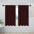 Easy-Going Rod Pocket Blackout Curtains for Bedroom, Room Darkening Window Curtains for Living Room, Thermal Insulated Noise Reduction Solid Window Drapes, 2 Panels(42x54 in, Wine)