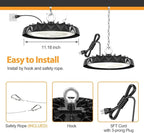 2Pack UFO LED High Bay Lights 150W,19500LM,6000K Daylight,Energy Efficient Commercial Warehouse Shop Light with 5ft Power Cord,AC100-277V