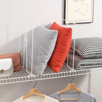Wire Shelf Dividers - White Closet Organization & Storage Organizer - No Tool Shelf Divider for Wire Shelves - Metal Shelf Accessories – for 12“ Deep Wire Shelves – Tall 16” Height – 4 Pack