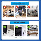 TuTuYa 8PCS Desk Grommet, Desk Grommet 1-1/2 Inch (38mm) Desk Cable Grommet Desk Cable Hole Covers with Hole Saw, Ideal Solution for Office and Home Table Cable (White,1-1/2 Inch)