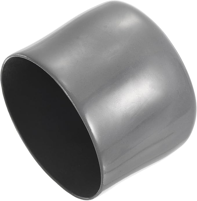 uxcell 4pcs Rubber End Caps 53mm ID Vinyl Round End Cap Cover Screw Thread Protectors Dark Grey, 40mm Height