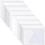 Chinco 50 Pack Clear Adhesive Pockets, Labels for Storage Bins, Plastic Self Adhesive Index Card Holder with Top Open for Organizing Bins Box Drawer(3.1 x 3.9 Inches)