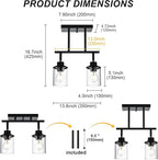 Yaohong 2-Light Kitchen Track Light Fixtures Ceiling Vanity Lights Black, Bathroom Track Lighting Kit with Ajustable Heads, Modern Wall Ceiling Tracking Light for Hallway Shop