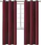 BGment Blackout Curtains - Grommet Thermal Insulated Room Darkening Bedroom and Living Room Curtains, Set of 2 Curtain Panels (42 x 84 Inch, Burgundy)
