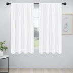Easy-Going Rod Pocket Blackout Curtains for Bedroom, Room Darkening Window Curtains for Living Room, Thermal Insulated Noise Reduction Solid Window Drapes, 2 Panels(42x63 in, White)