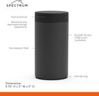 Spectrum Disinfecting Wipes Container with Push Button Lid - Refillable Dispenser for Bathroom, Kitchen, Countertop, & Home - Stainless Steel & Rust-Resistant Disinfectant Wipes Holder (Pack of 12)