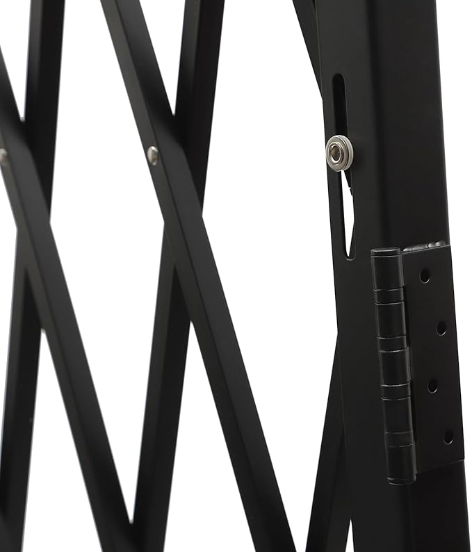 Double Folding Security Gate 5.25' H x 9.84' W Iron Accordion Security Gate Flexible Expanding Security Gate 360° Rolling Barricade Scissor Door with Padlock for Entry Security, Garage, Warehouse