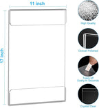 EHWINE 8 Pack 11x17 Wall Mount Acrylic Sign Holder, Wall Signs Photo Menu Flyer Display Holders, Plastic Clear Acrylic Frames for Office Home Hotel Business Store (with Adhesive Tape)
