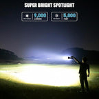 Rechargeable Spotlight, 99,000 Lumens Super Bright Handheld Led Flashlight, Outdoor Spot Light for Boating Camping