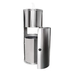 Stainless Steel Floor Stand Wipe Dispenser with Built-in Trash Can: Fits Sanitizing and Disinfecting Wipe Refill Rolls - Perfect for Gyms, Schools, Offices, Commercial Facilities