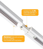 VANoopee 3-Color Zoomable 6 Light LED Track Lighting Kit with 6.6FT H Type Track Lighting Rail, LED Track Light Heads Dimmable Modern Kitchen Track Lighting Fixtures Ceiling Spotlight 10W 1000lm White