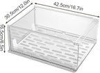Stackable Storage Drawers, Closet Organizers Storage Box Closet Box PET Stackable Clear Shelf Organizer Drawer Bin for Kitchen Cabinets Pantry Makeup Organ