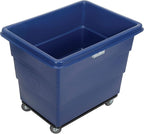 Global Industrial 12 Bushel Plastic Bulk Box Truck, Steel Chassis Base, 1000 lbs. Capacity, 4" Non-Maring Rubber Casters, Blue, 38-2/5"L x 28-9/10"W x 33" H