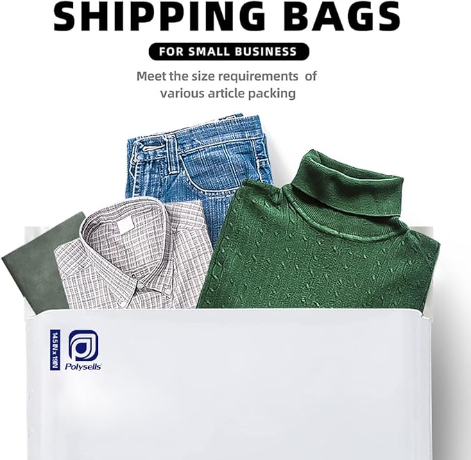 POLYSELLS Poly Mailers Shipping Envelopes, Strong Adhesive Sealing, Waterproof, and Tear-resistant Postal Mailing Bags. Mailer Bags for clothing, books, and accessories. (White, 14.5x19 Inch, 1000 pc)