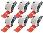 BETCKEY - White Food Labels Replacement for Brother DK-1220 (1.5 in x 1.8 in), Compatible with Brother QL Label Printers [6 Rolls/3720 Labels, Red]