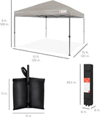 Best Choice Products 10x10ft 1-Person Setup Pop Up Canopy Tent Instant Portable Shelter w/ 1-Button Push, Case, 4 Weight Bags - Light Gray