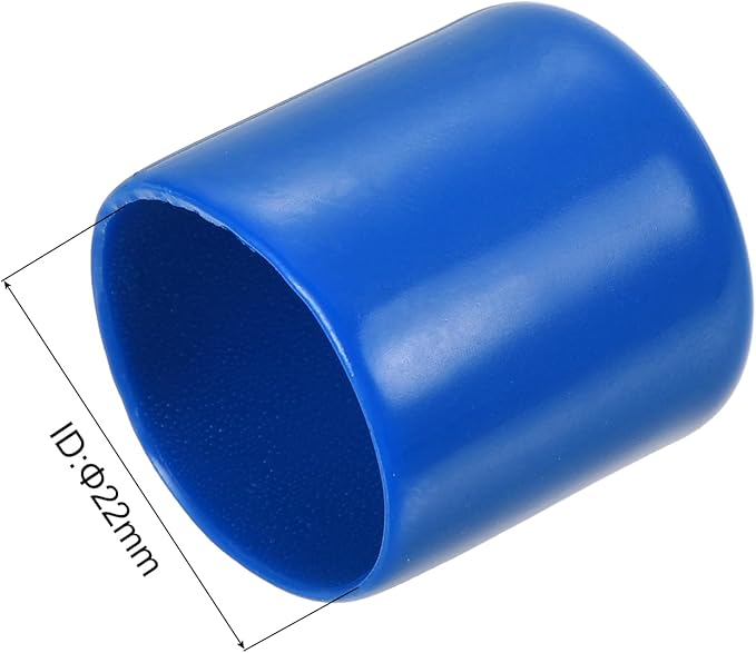 uxcell 5pcs Rubber End Caps 22mm ID Vinyl Round Tube Bolt Cap Cover Screw Thread Protectors Blue