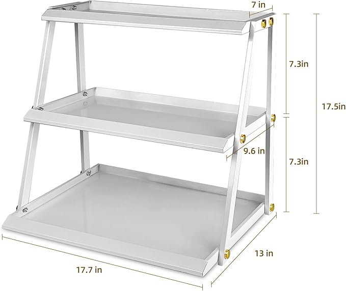 CozyNova 3 tier candy display - Snack holder with snack holder - Multi-functional counter snack and chip holder for stores - Cupcake display stand (White)