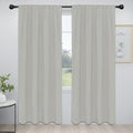 Easy-Going Rod Pocket Blackout Curtains for Bedroom, Room Darkening Window Curtains for Living Room, Thermal Insulated Noise Reduction Solid Window Drapes, 2 Panels(52x96 in, Greyish White)