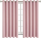 BGment Room Darkening Curtains 63 Inches Long - Grommet Thermal Insulated Drapes Window Treatment Curtains for Bedroom, 2 Panels, 70 x 63 Inch, Baby Pink