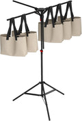 Shopping Bag Rack, Adjustable Height Store Grocery Bags Holder, Foldable Stable Base Bag Display Rack for Supermarket, Boutique, Trade Show & Home Storage