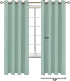 BGment Blackout Curtains - Grommet Thermal Insulated Room Darkening Bedroom and Living Room Curtains, Set of 2 Panels (52 x 72 Inch, Frosty Green)