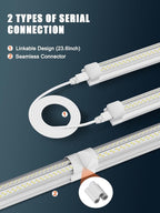 Super Bright 50w 7200lm 5000k V Shape 4ft Led Shop Lights for Workshop 4ft, 4' Linkable 4 Foot Led Shop Lights with Plug in Power Cable On/Off Switch for Garage Basement Warehouse