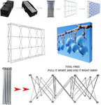Customize Collapsible Pop Up Display Stand with Tension Fabric Banner for Trade Show Display Backdrop Booth,Exhibition,Conference,Weddings,Parties,Stores 7.5x10FT(Frame&Banner)