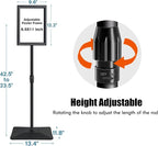 Adjustable Sign Stand for Display, with Upgraded Iron Base, Pedestal Floor Signage Stand Holder for Outdoor or Indoor Advertising (8.5 x 11, Black)