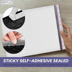 White 12.5x19.5 Inch Large Poly Bubble Mailers #6 | Padded Envelopes with Self Seal | Air Lined Cushioned Bubble Mailer | Usable Size 12.5x15 | 100 Pack Bulk | Lightweight shipping Bags | Made in USA