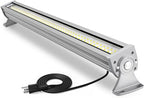 100W LED Work Light Bar, 12000LM 5700K, 110°Beam Angle Floodlight Waterproof 40in Linear Shop Light with On/Off Switch, Adjustable Bracket, 10ft Cable for Warehouse, Garage, Shop, Factory (Silver)