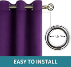 BGment Blackout Curtains - Grommet Thermal Insulated Room Darkening Bedroom and Living Room Curtain, Set of 2 Panels (52 x 84 Inch, Royal Purple)