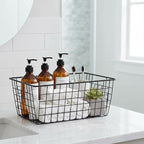 Metal Black Large Wire Basket Food Storage Organizer,pantry organizers and storage for Organizing Kitchen Cabinets potato onion, 2 Pack