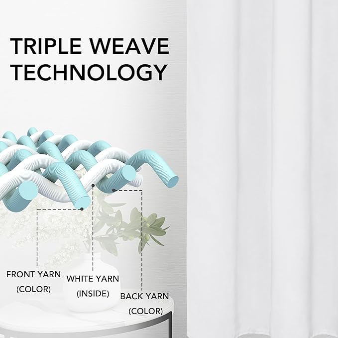 Easy-Going Rod Pocket Blackout Curtains for Bedroom, Room Darkening Window Curtains for Living Room, Thermal Insulated Noise Reduction Solid Window Drapes, 2 Panels(42x54 in, White)