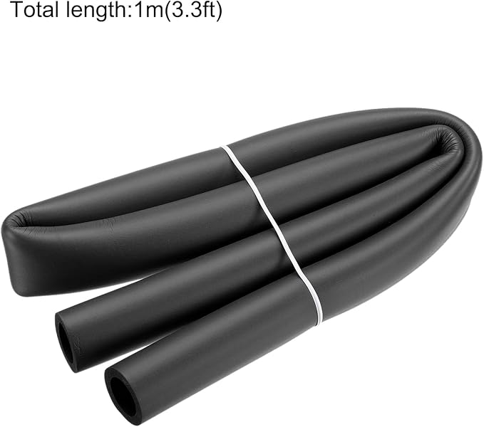 uxcell Foam Tubing for Handle Grip Support, 22mm(7/8") ID 32mm(1 1/4") OD 1m Length Black