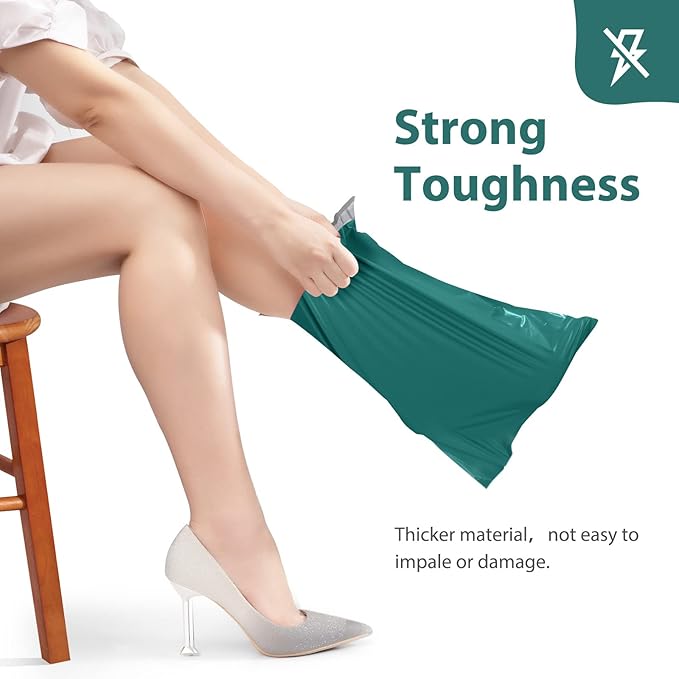 Fuxury Poly Mailers 14.5x19 Inch 100 Pcs, Waterproof Shipping Bags for Clothing, Strong Adhensive Shipping Envelopes for Small Business, Self Seal Mailers Poly Bags Mailing Envelopes Forest Green